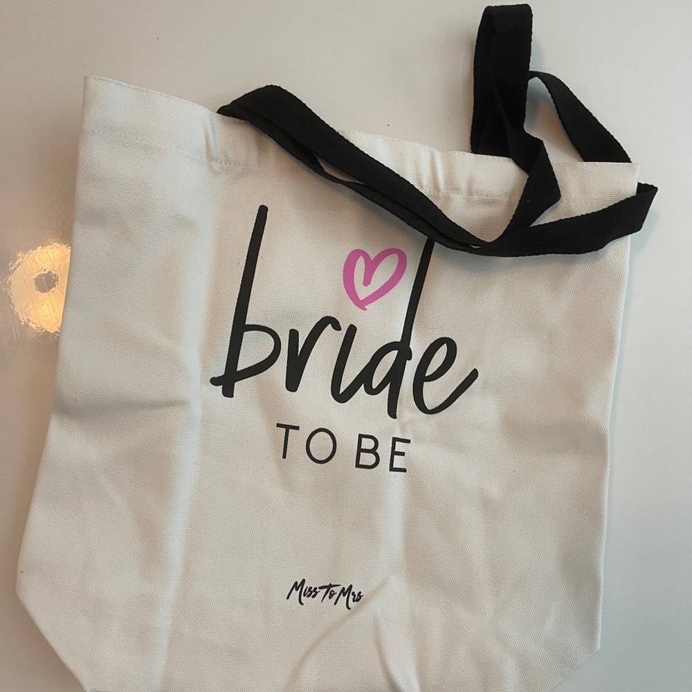 White and Black Bride To Be Tote Bag